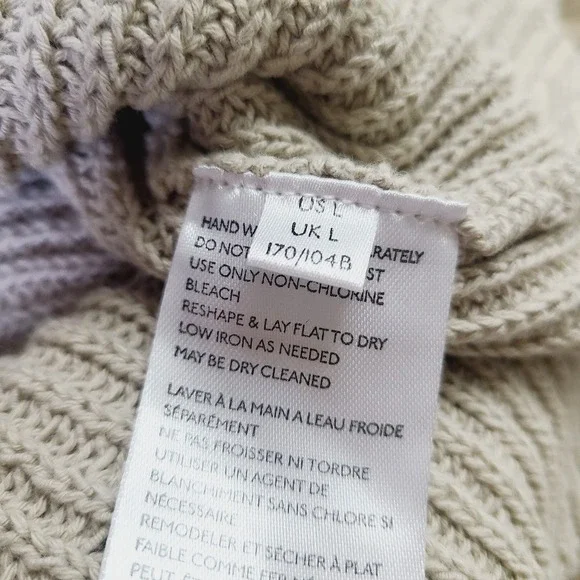 Free People Beach Freya Sweater Beige Cotton Short Sleeve Patch Pocket Top L - Picture 6 of 9